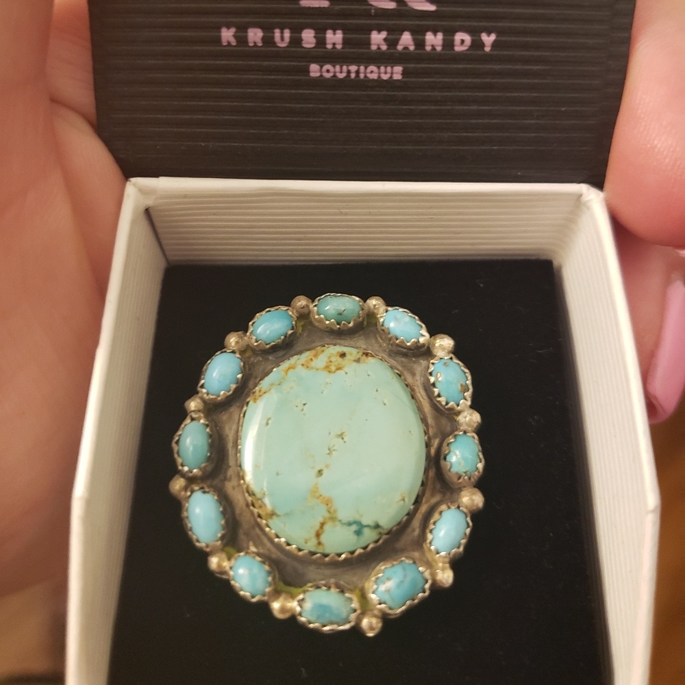 Navajo Turquoise Ring Size 9